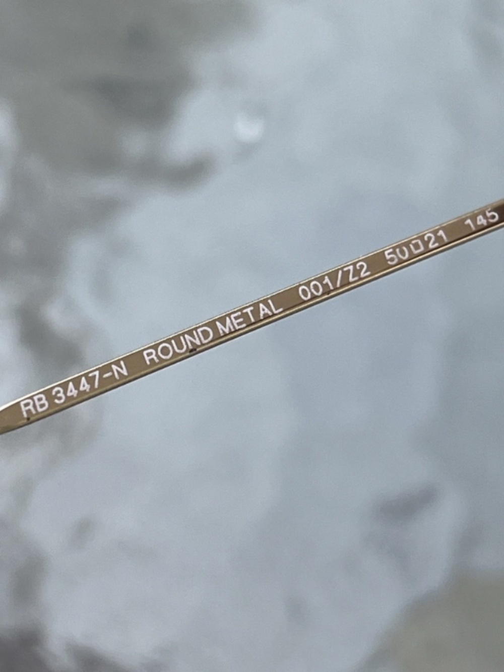 Ray-Ban RB 3447-N Round Metal 001/Z2 Sunglasses Gold 50-21-145 Italy - Picture 9 of 10